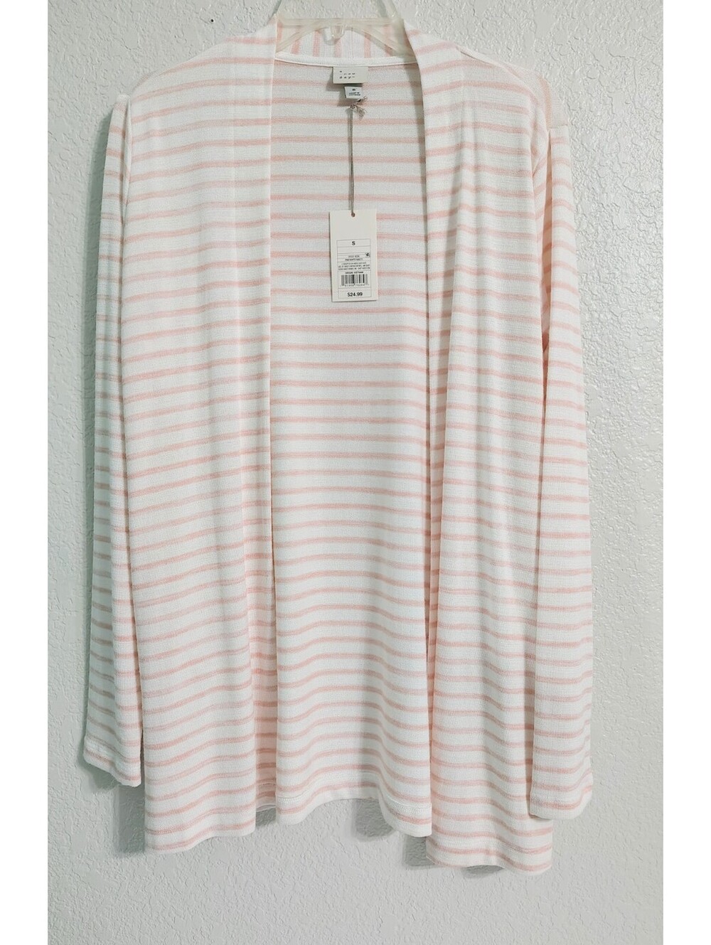 A New Day Women's Long Sleeve Striped Cardigan With Pockets S NWT